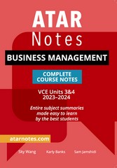 ATAR NOTES BUSINESS MANAGEMENT VCE UNITS 3&4 COMPLETE COURSE NOTES (2023-2024)