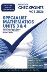 CHECKPOINTS VCE SPECIALIST MATHEMATICS UNITS 3&4 2026 (INCL. BOOK & DIGITAL)